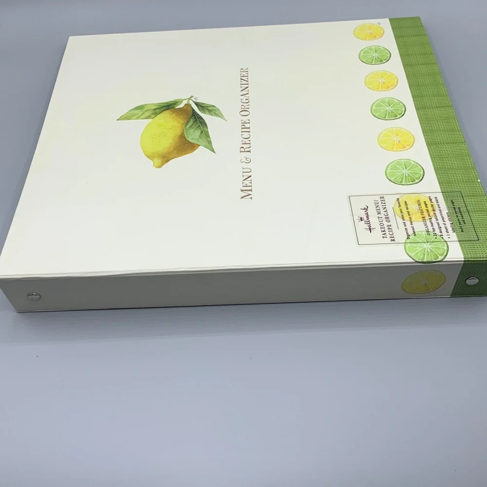 Hallmark Lemon Lime Menu & Recipe Organizer Takeout Menu Recipe Spiral Organizer
